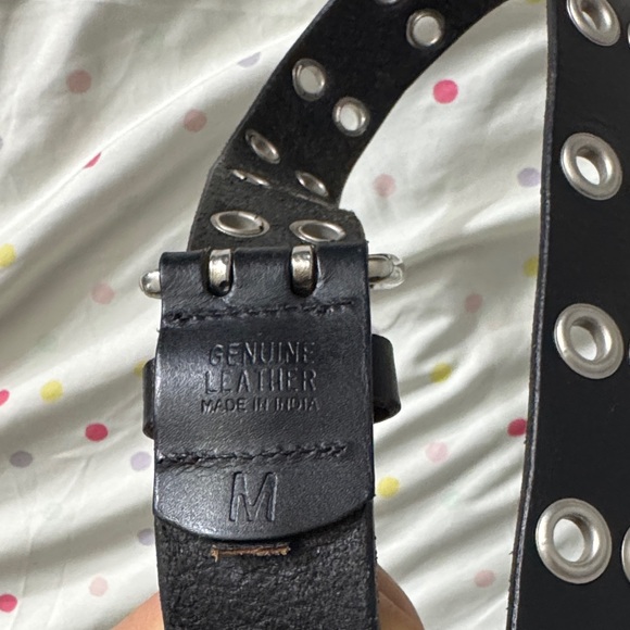 Black Double Grommet Belt - Picture 2 of 2